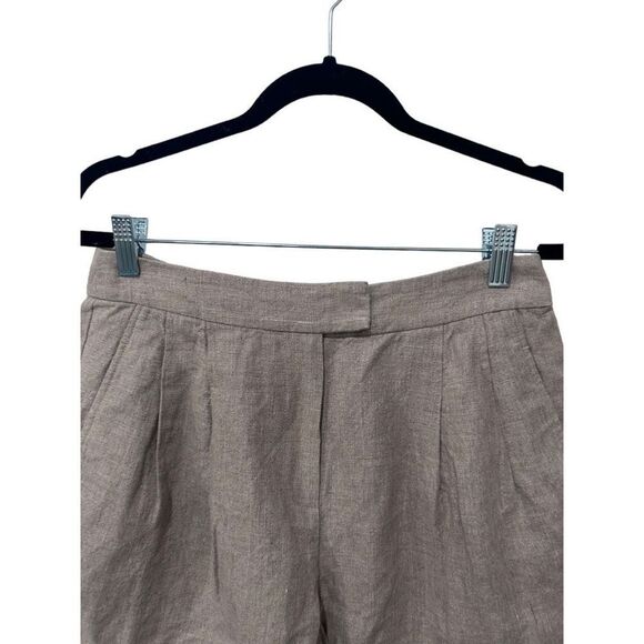 Michael Kors Hook & Eye Closure Linen Blend Pleated Shorts Size 6 - Picture 3 of 7